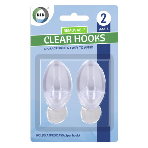2Pk Small Clear Hooks 2Pk Small Clear Hooks