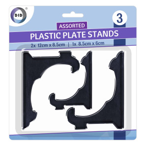 3pc Assorted Plastic Plate Stands 3pc Assorted Plastic Plate Stands