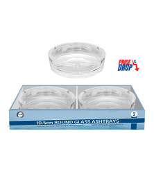 2pc 10.5cm Round Glass Ashtrays
