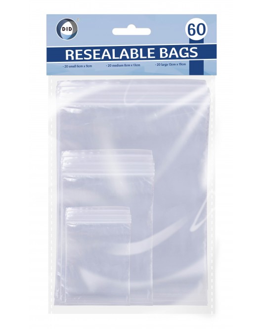 60Pk Resealable Bags