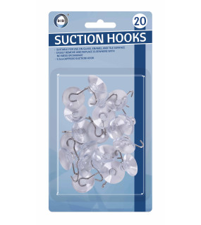 20Pk 2.2cm Suction Hooks 20Pk 2.2cm Suction Hooks