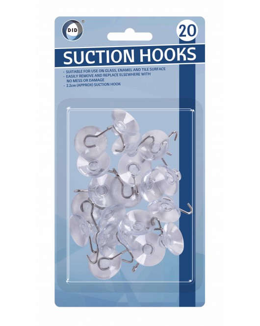 20Pk 2.2cm Suction Hooks
