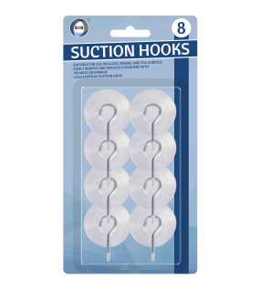 8Pk 3.8cm Suction Hooks 8Pk 3.8cm Suction Hooks