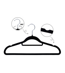 3Pk Black Velvet Hangers