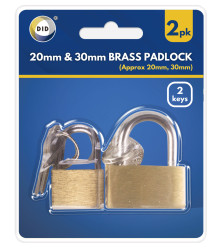 2pc 20mm & 30mm Brass Padlocks