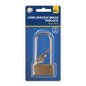 40mm Long Shackle Brass Padlock 40mm Long Shackle Brass Padlock