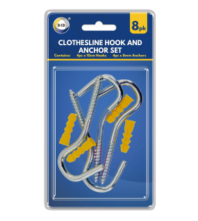 8pc Clothesline Hook and Anchor Set 8pc Clothesline Hook and Anchor Set