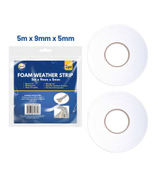 2pc 5m x 9mm x 5mm Foam Weather Strips
