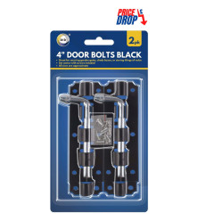 2pc 4"Door Bolts Black