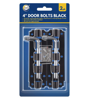 2pc 4"Door Bolts Black 2pc 4"Door Bolts Black