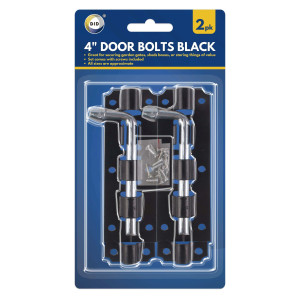 2pc 4"Door Bolts Black 2pc 4"Door Bolts Black