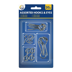 20pc Assorted Hooks & Eyes 20pc Assorted Hooks & Eyes