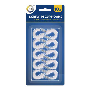 10pc Screw-In Cup Hooks 10pc Screw-In Cup Hooks