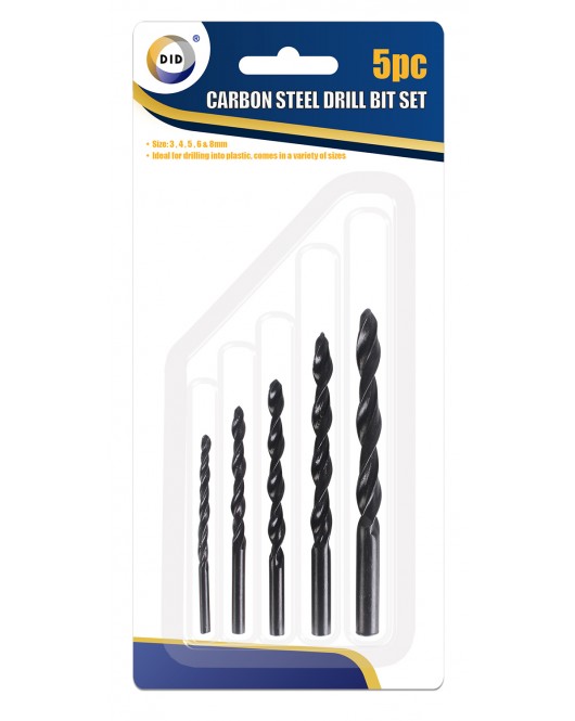 5pc Carbon Steel Drill Bit Set