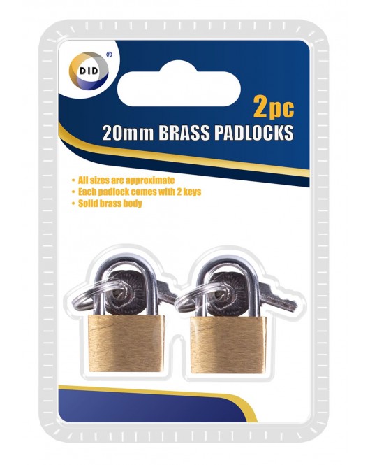 2pc 20mm Brass Padlocks