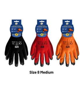 Size 8 Nitrile Coated Gloves - M Size 8 Nitrile Coated Gloves - M
