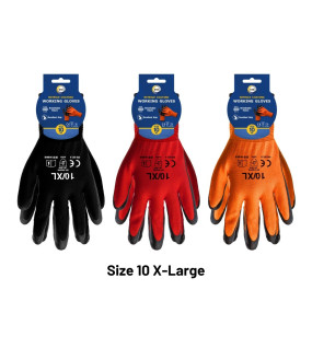 Size 10 Nitrile Coated Gloves - xl Size 10 Nitrile Coated Gloves - xl