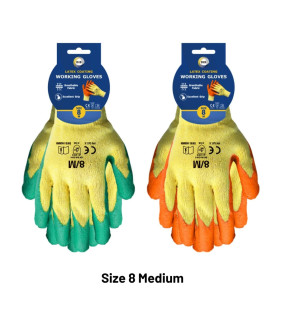 Size 8 Latex Coated Gloves - M Size 8 Latex Coated Gloves - M