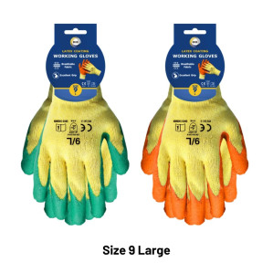 Size 9 Latex Coated Gloves - L Size 9 Latex Coated Gloves - L