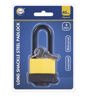 40mm Long Shackle Laminated Waterproof Steel Padlock 40mm Long Shackle Laminated Waterproof Steel Padlock