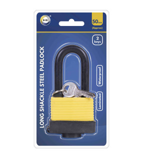 50mm Long Shackle Laminated Waterproof Steel Padlock 50mm Long Shackle Laminated Waterproof Steel Padlock