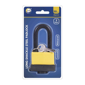 50mm Long Shackle Laminated Waterproof Steel Padlock 50mm Long Shackle Laminated Waterproof Steel Padlock