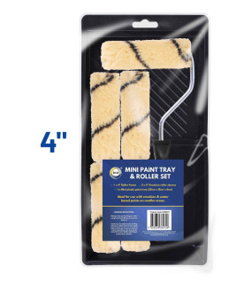 Mini Paint Tray with 4" Roller & 5 Emulsion Sleeves Mini Paint Tray with 4" Roller & 5 Emulsion Sleeves