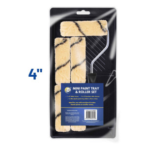 Mini Paint Tray with 4" Roller & 5 Emulsion Sleeves Mini Paint Tray with 4" Roller & 5 Emulsion Sleeves