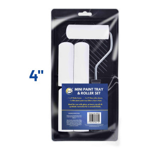 Mini Paint Tray with 4" Roller & 5 Gloss Sleeves Mini Paint Tray with 4" Roller & 5 Gloss Sleeves