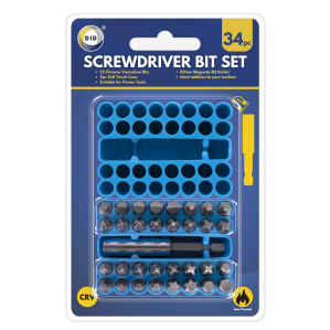 34pc Crv Screwdriver Bit Set