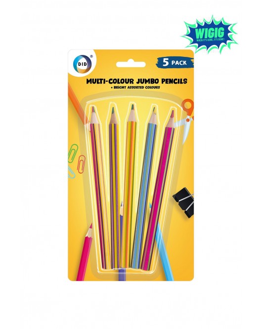 5pc Multi-Colour Jumbo Pencils