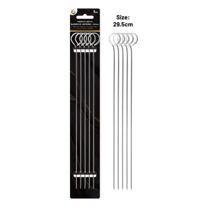 5pc Medium Metal Barbecue Skewers - 29.5cm 5pc Medium Metal Barbecue Skewers - 29.5cm