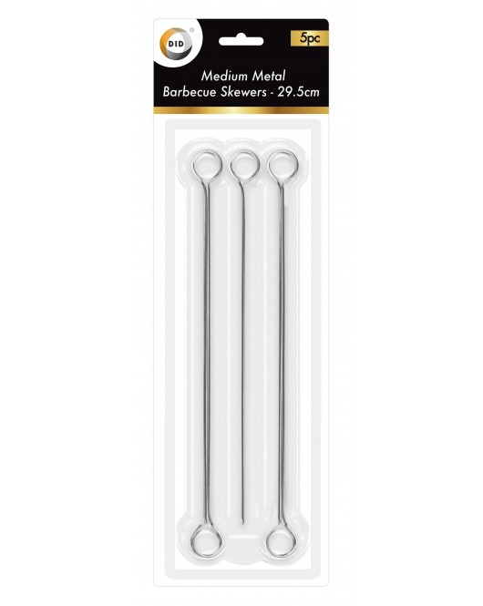 5pc Medium Metal Barbecue Skewers - 29.5cm