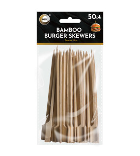 50Pk 18cm Bamboo Burger Skewers 
