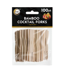 100Pk 9cm Bamboo Cocktail Forks 