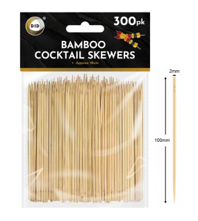 300Pk 10cm Bamboo Cocktail Skewers