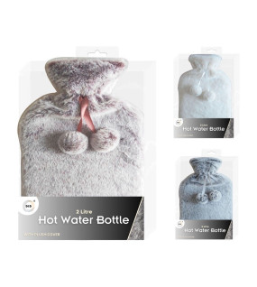 2Litre Hot Water Bottle & Deluxe Plush Cover 2Litre Hot Water Bottle & Deluxe Plush Cover