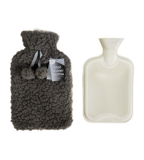 2Litre Hot Water Bottle & Soft Teddy Plush Cover