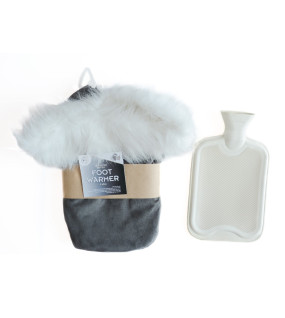 2Litre Hot Water Bottle Suede Thick Plush Foot Warmer