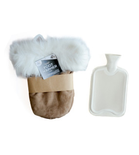 2Litre Hot Water Bottle Suede Thick Plush Foot Warmer