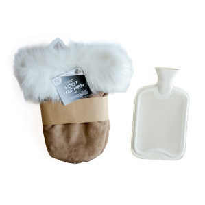 2Litre Hot Water Bottle Suede Thick Plush Foot Warmer