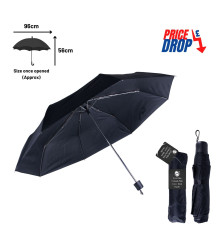 3 Fold Mini Umbrella with Cover - Black Handle