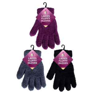 Ladies Fluffy Gloves