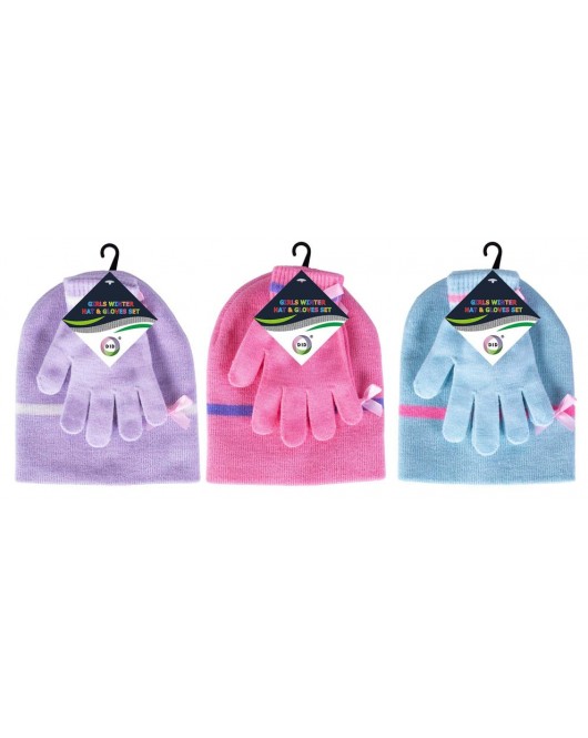 Girls Winter Hat & Gloves Set