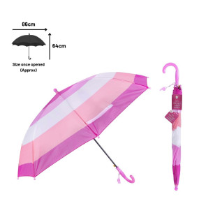 Kid’s Pink Striped Umbrella W/Whistle Kid’s Pink Striped Umbrella W/Whistle