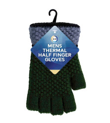 Mens Thermal Half Finger Gloves