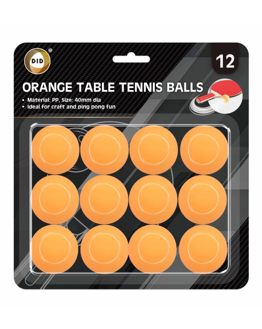 12Pk Orange Table Tennis Balls