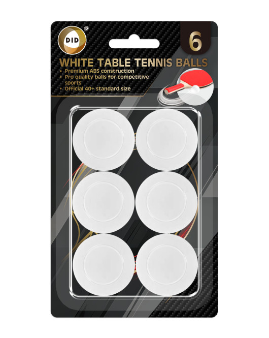 6Pk White Table Tennis Balls