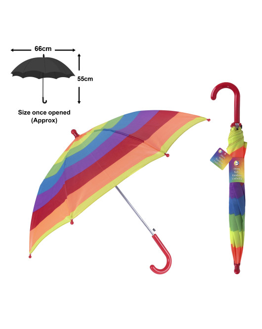 66cm Kids Rainbow Umbrella