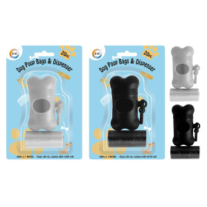 20pc Dog Poop Bags & Dispenser 20pc Dog Poop Bags & Dispenser